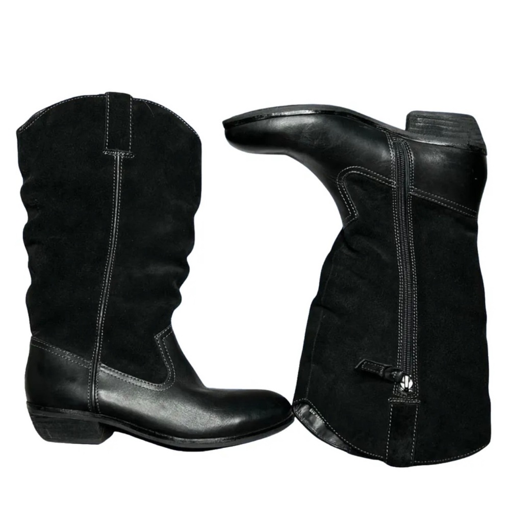 Softwalk • Rock Creek Slouch Suede Boots Mid-Calf Black